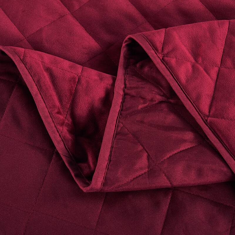 Serenta Velvet Quilts 5 Piece Ultra Soft Floor Touching Bedspread Set