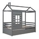 preview thumbnail 13 of 25, Twin House Bed with Trundle & Guardrail