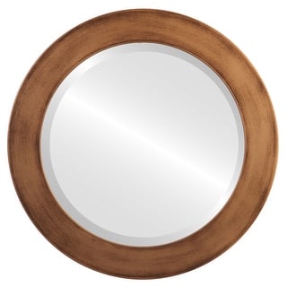 Soho Framed Round Mirror in Sunset Gold