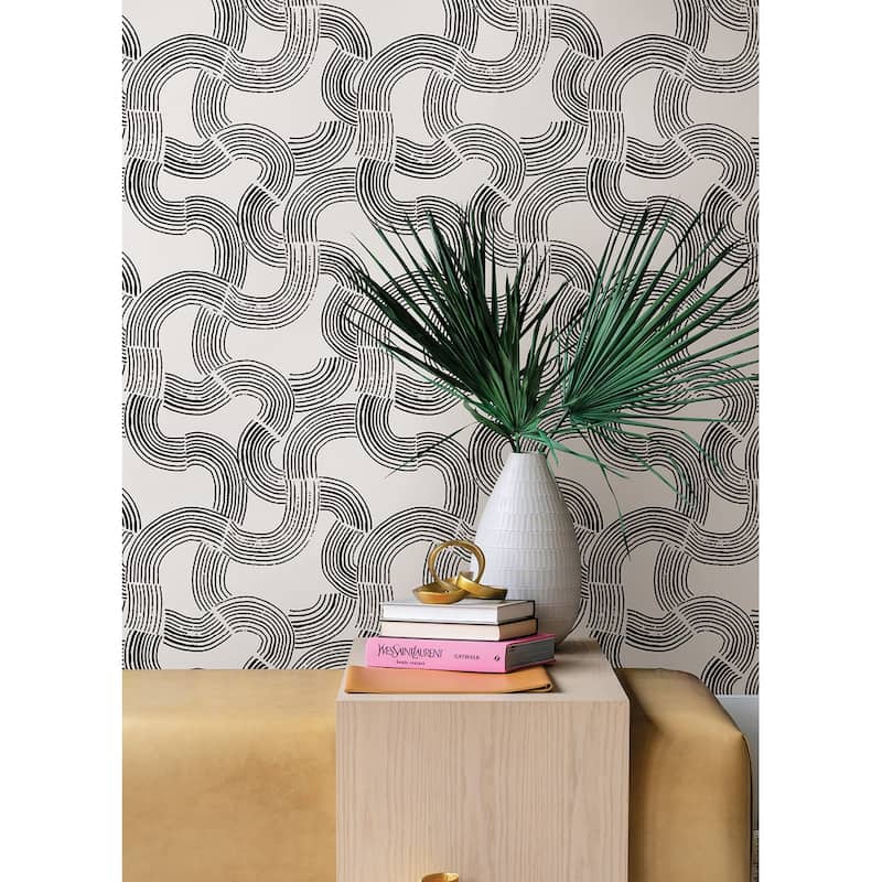 NuWallpaper Noir Hokime Peel & Stick Vinyl Wallpaper - 216in x 20.5in x 0.025in