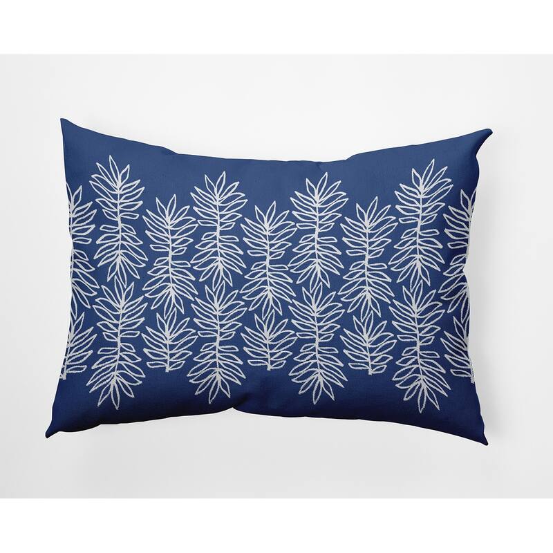 Leafy Branch Indoor/Outdoor Throw Pillow - Nautical Navy - 14" x 20"