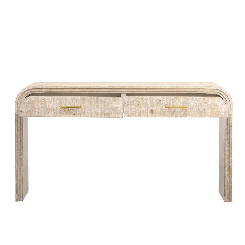 Retro Silhouette Console Table with Open Style, 2 Top Drawers