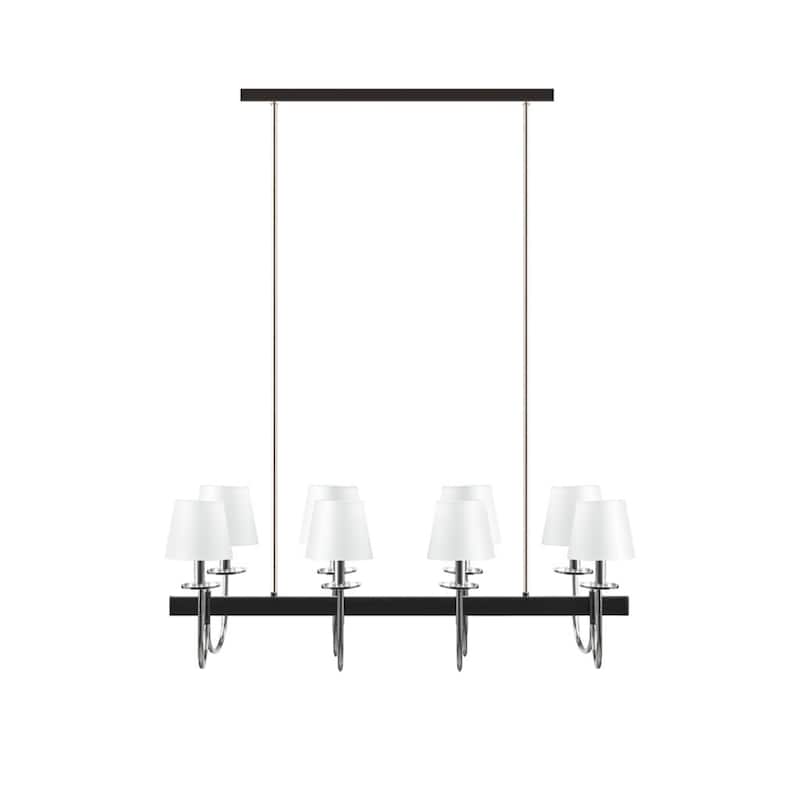 8-Light Traditional Dimmable Chandelier with Drum Shades