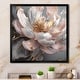 preview thumbnail 1 of 8, Designart "Marble Pink Gold Peony Flower Iii" Floral Peony Framed Wall Art Prints 16 in. wide x 16 in. high - Black