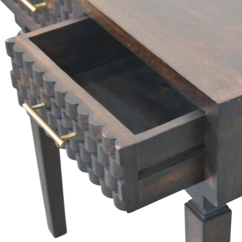 Artisan Furniture Solid Wood Arno Console Table, Black, 2-Drawers - N/A