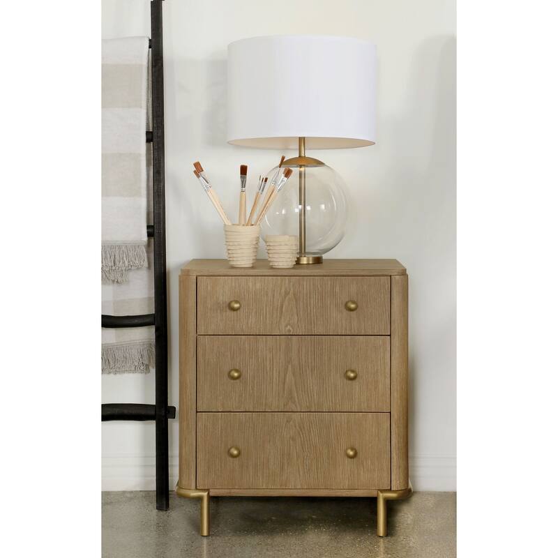 Arini Coastal 3-drawer Wood Bedroom Nightstand