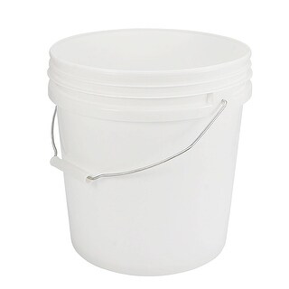 Plastic Paint Pail 10L Paint Can with Metal Handle and Lid, White - Bed ...