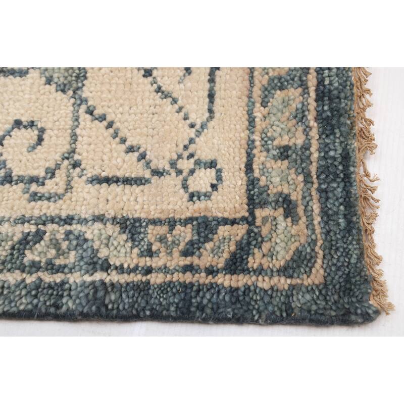 ECARPETGALLERY Hand-knotted Mamluk Light Teal Wool Rug - 7'9 x 9'10