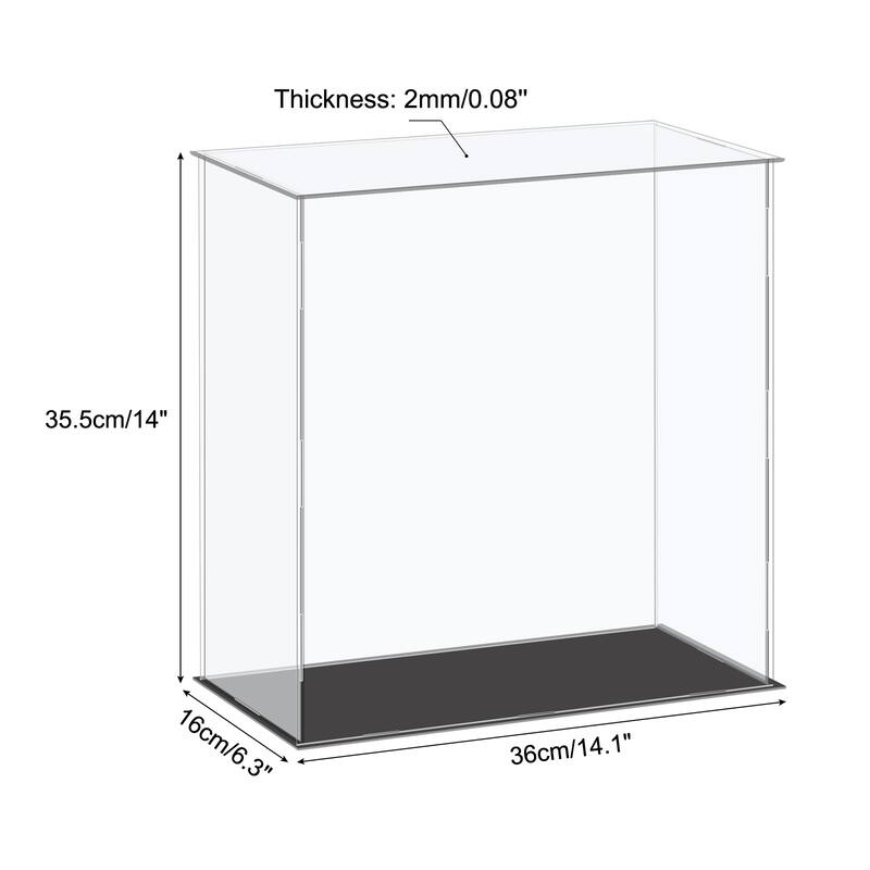 Acrylic Display Case Plastic Box Cube Storage Small Dustproof Showcase - 14.1x6.3x14 Inch