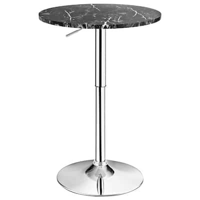 Costway Round Bistro Bar Table Height Adjustable 360-degree Swivel - See details