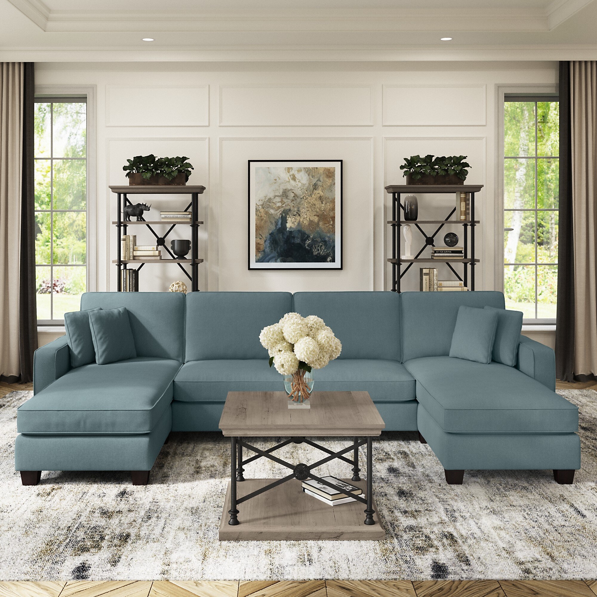 Teal sectional sofa online with chaise