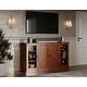 preview thumbnail 3 of 25, Palace Imports 100% Solid Wood TV Stand with Clear Glass and Solid Doors for TVs up to 65" Mocha