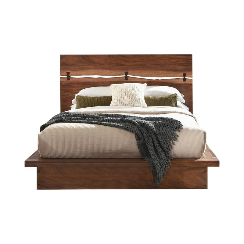 Mallory Smokey Walnut and Coffee Bean Platform Bed