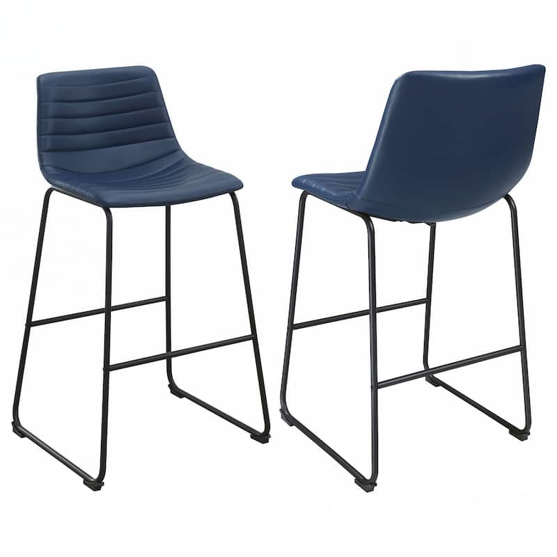 Blue Upholstered Bar Chair (Set of 2)