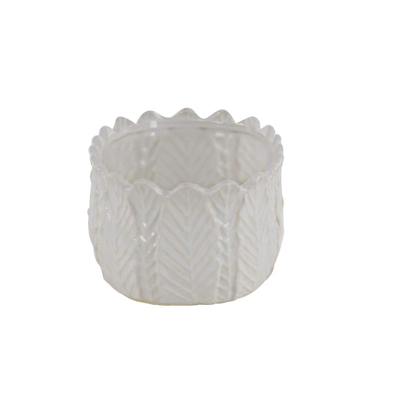 Ceramic Indoor Outdoor Planter - Set of 3 White - Roche River Decor