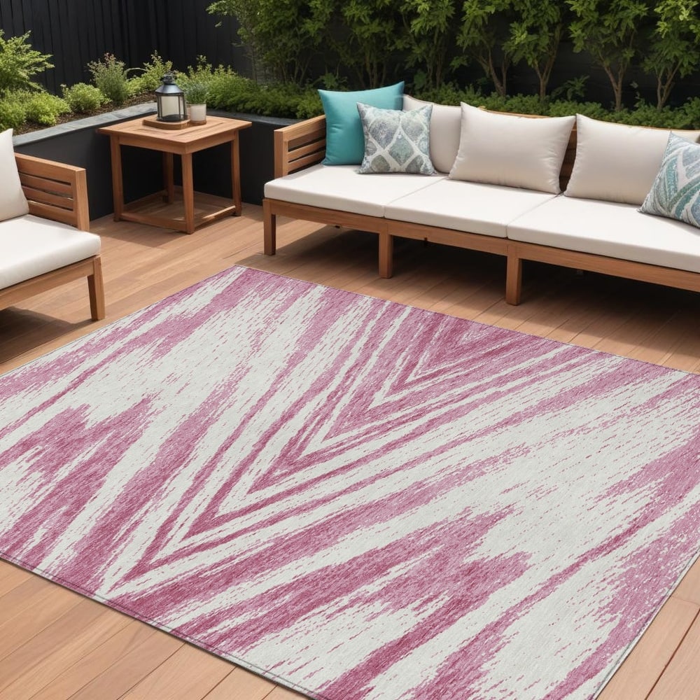 HomeRoots Abstract Transitional Rectangle Outdoor Rug