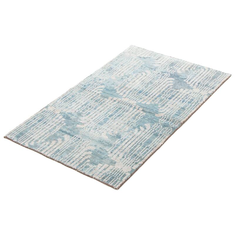 ECARPETGALLERY Hand-knotted Tangier Teal Wool Rug - 2'11 x 4'11