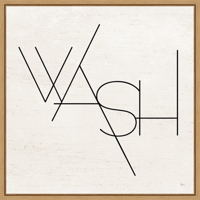 Wash Dry Fold I Laundry by Jess Aiken (16 x 16 in.), Framed Canvas Wall Art Print - Sylvie Maple