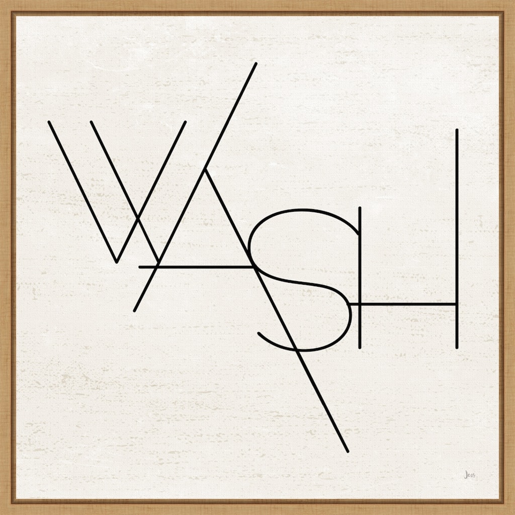Wash Dry Fold I Laundry by Jess Aiken (16 x 16 in.), Framed Canvas Wall Art Print - Sylvie Maple