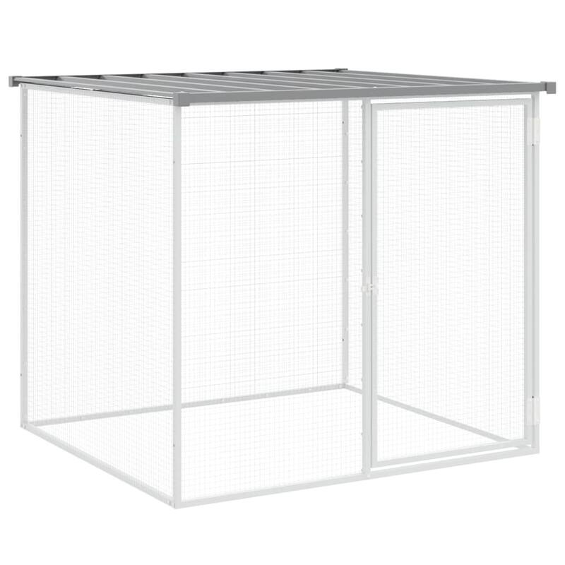 vidaXL Chicken Cage with Roof Light Gray/Anthracite multisize Galvanized Steel