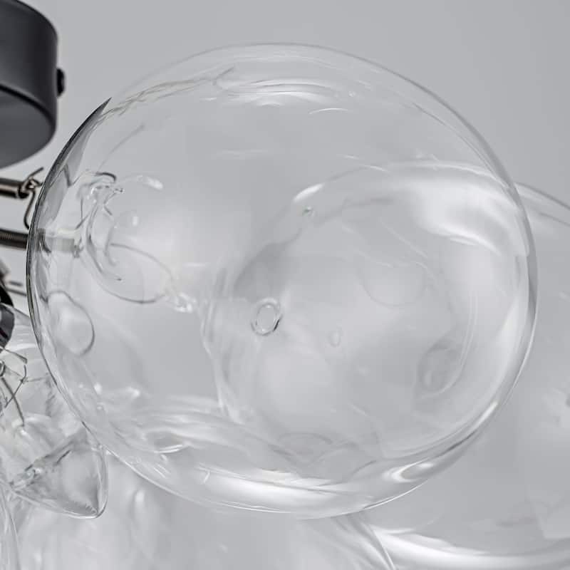 Starsky 3-Light 17in. Contemporary Glass Bubble Semi Flush Mount