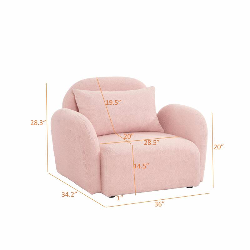 Elegant Lazy Sofa Chair in Plush Teddy Fabric