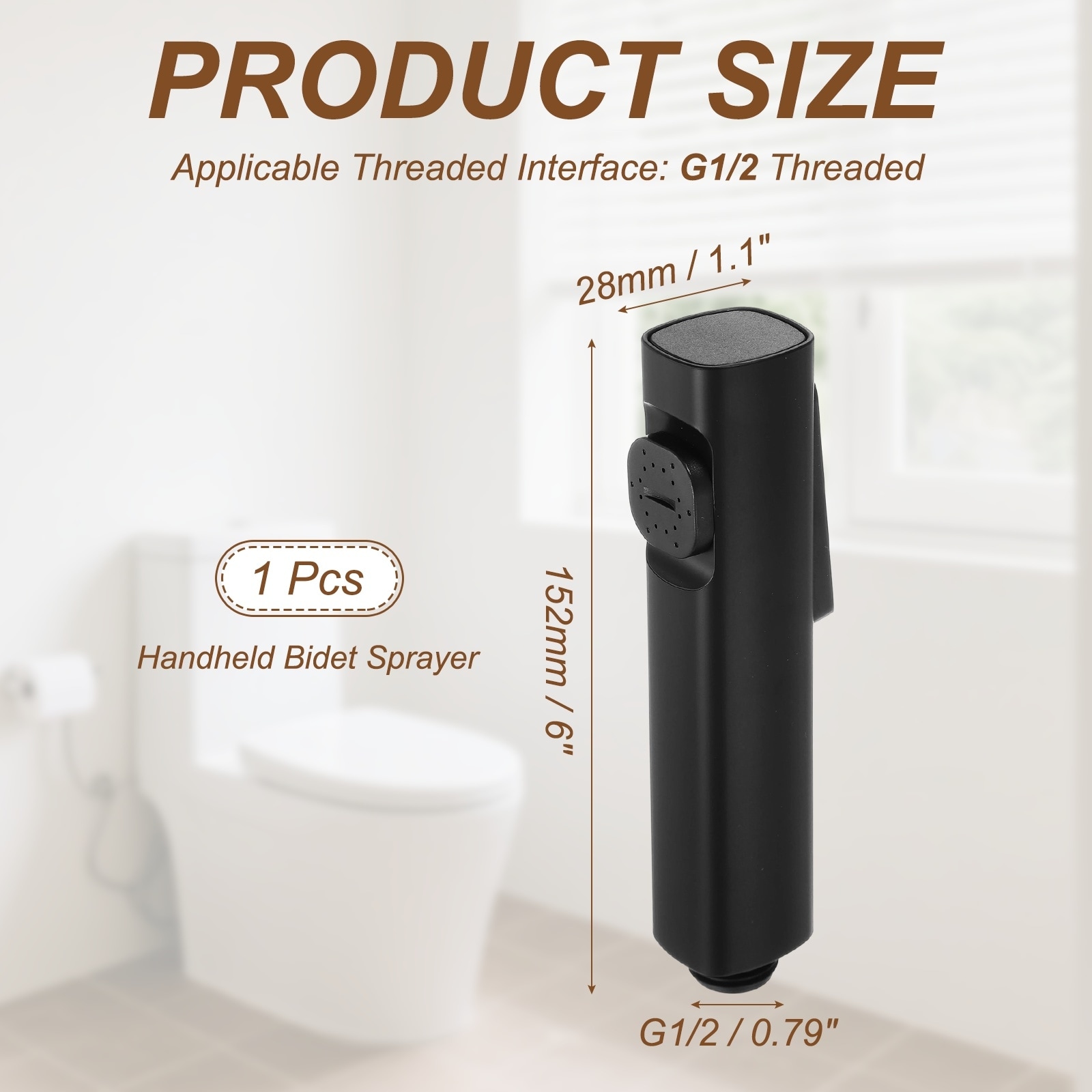 Handheld Bidet Sprayer for Toilet, ABS Bathroom Sprayer Kit Adjustable Water Pressure Control for Kitchen Bathroom