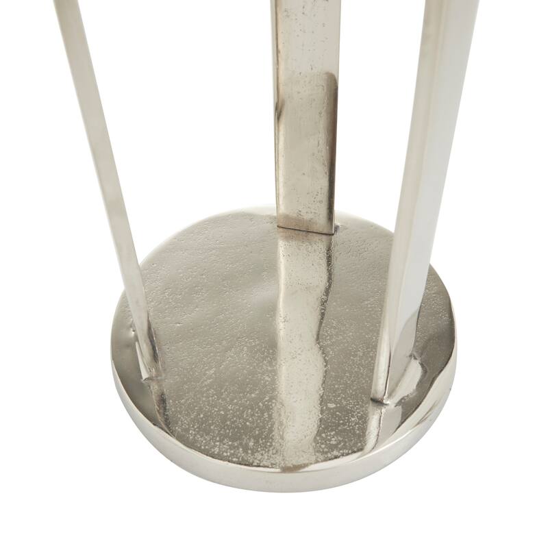 CosmoLiving by Cosmopolitan Black, Silver or Gold Aluminum Pillar Geometric Candle Holder (Set of 2) - S/2 14", 10"H