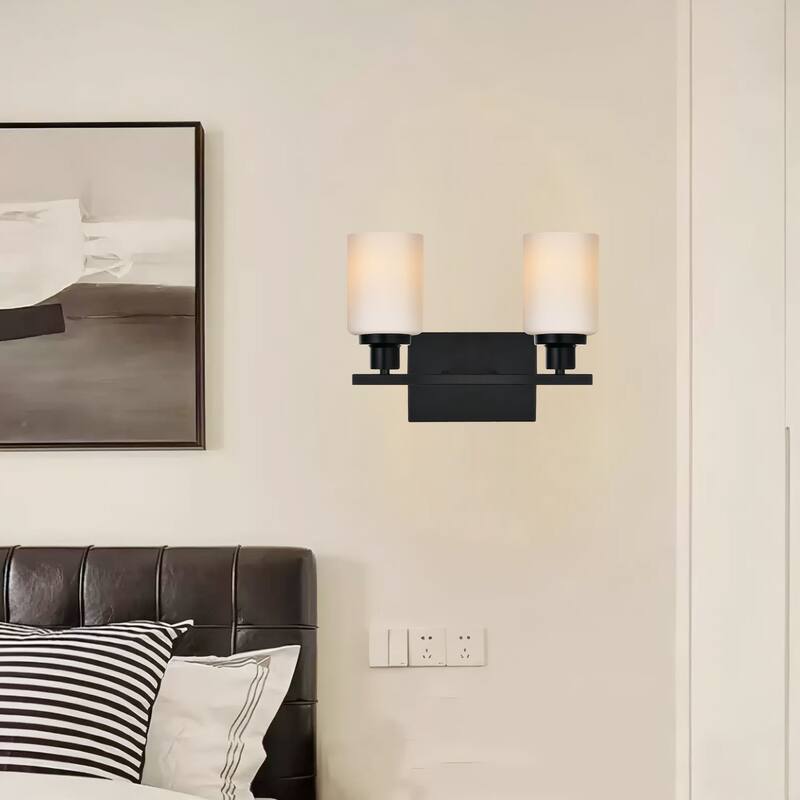 2-Light Bathroom Vanity Light - Black