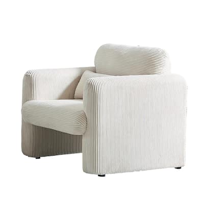 Modern Corduroy Accent Chair with Support Pillow, Set of 1