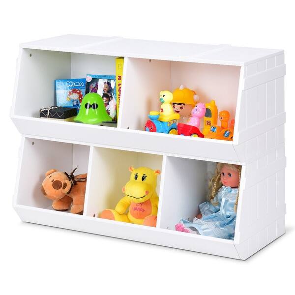 Shop Gymax 2 Set Kids Toy Box Storage Cabinet Flexible Stackable