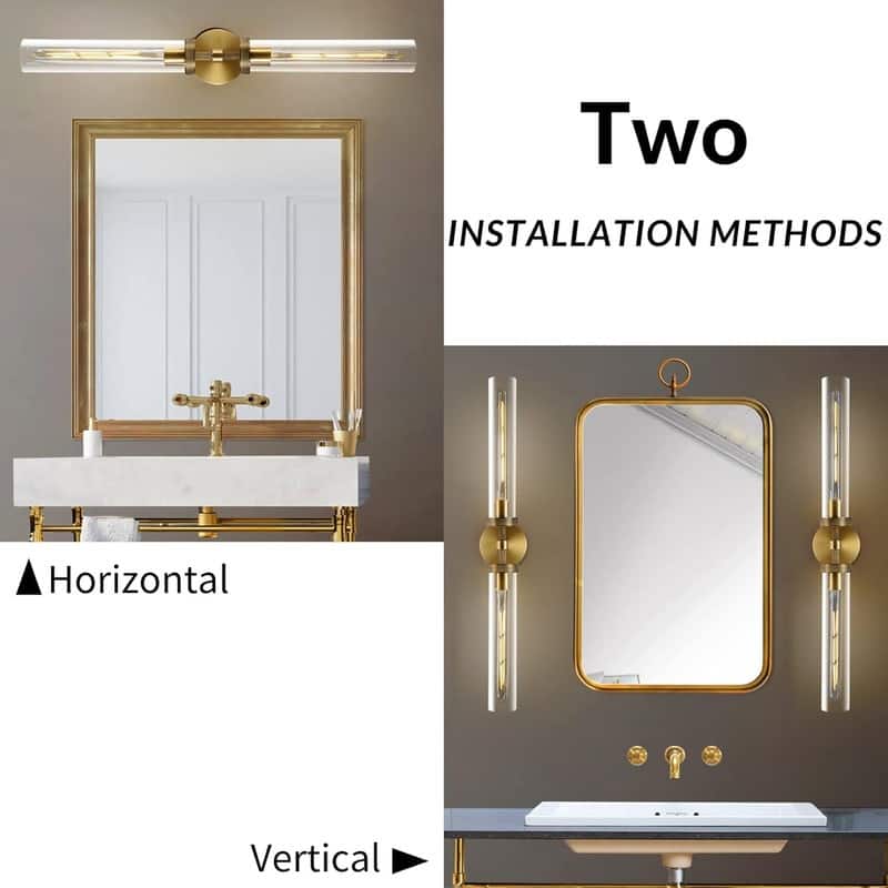 KAYLA Modern Glass Wall Sconces, Indoor Wall Lighting Wall Light Fixtures, Vanity Light with Glass Shade(2-Sets)