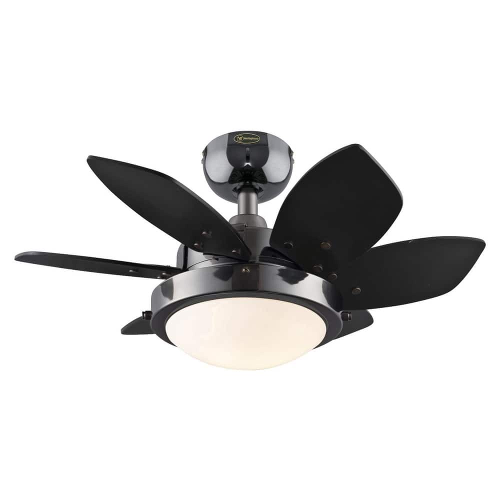 Westinghouse Lighting Quince 24-Inch 6-Blade Indoor Ceiling Fan with Dimmable LED Light Fixture and Opal Frosted Glass