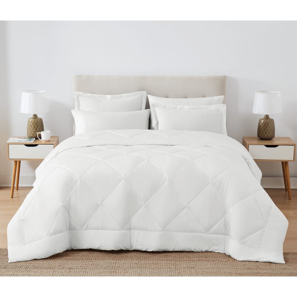 Cannon Solid Oversized Percale 3 Piece Comforter Set