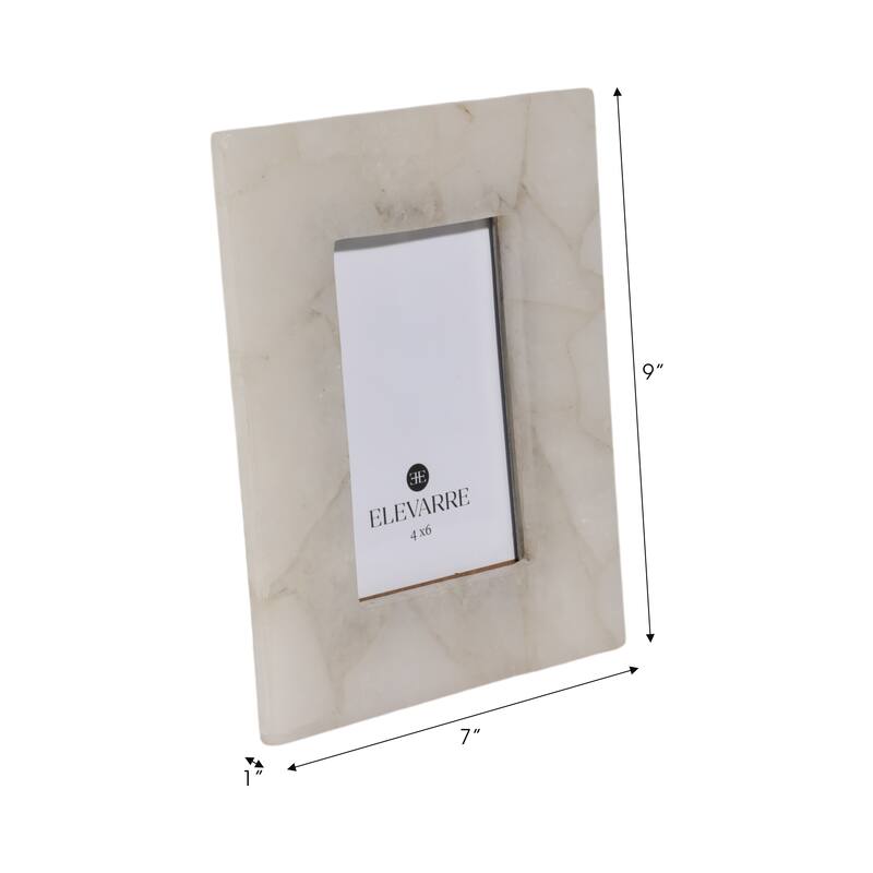 Quartz Rectangular Decorative Photo Frame - White