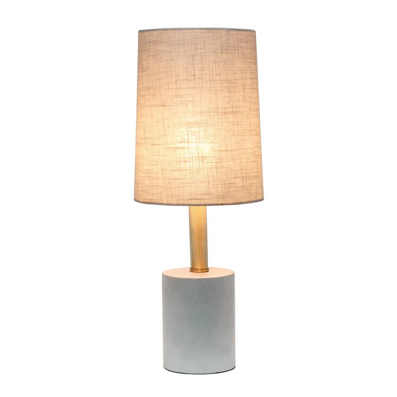 18.5 in. Gray Finish Table Lamp with Beige Shade, Sturdy Table Lamp for Living Rooms and Bedrooms