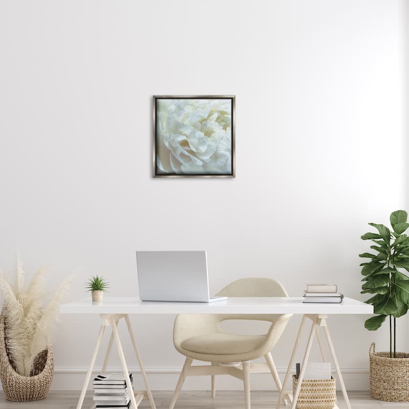 Stupell Elegant White Petals Framed Floater Canvas Wall Art Design By David Pollard