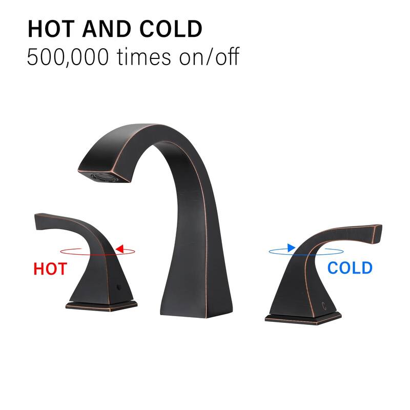 3 Hole 8 Inch Widespread Bathroom Sink Faucet Modern Bathroom Faucet with Pop Up Drain Vanity Tap with Two Handle
