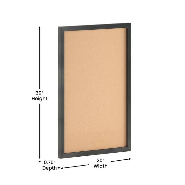 dimension image slide 1 of 6, Commercial Wall Mount Cork Board with Wooden Push Pins