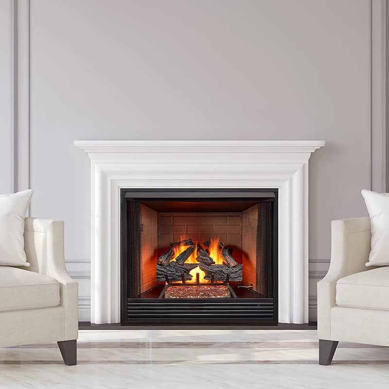 HearthSense CSW24HVL Natural Gas Vented Fireplace Logs Set with Match Light, 55000 BTU, Heats up to 2000 Sq. Ft, 24 Inches