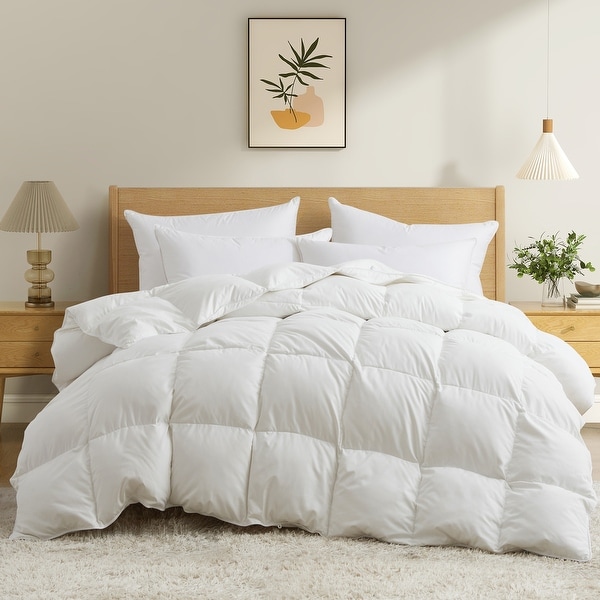 White Goose Feather Down Comforter Duvet Insert On Sale Bed
