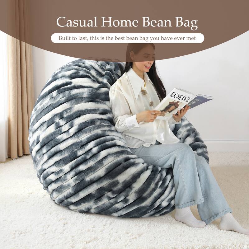 Round Bean Bag Chair and Lounger Pet-Friendly Design