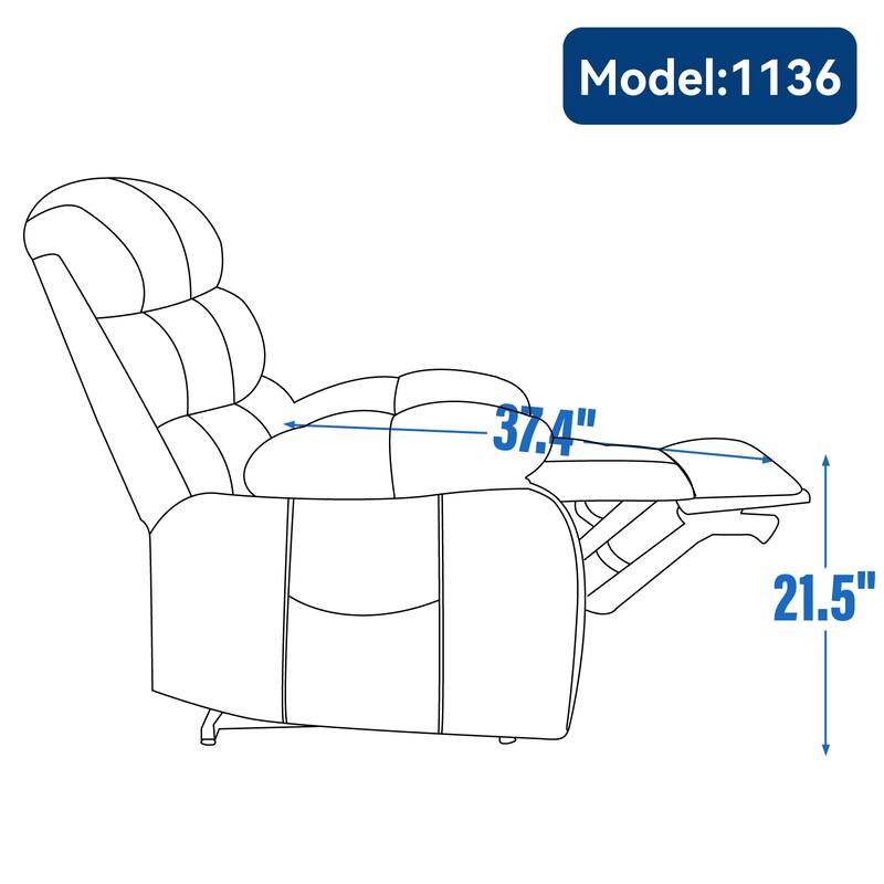 Oversized Corduroy Bean Bag Chair with Armrests
