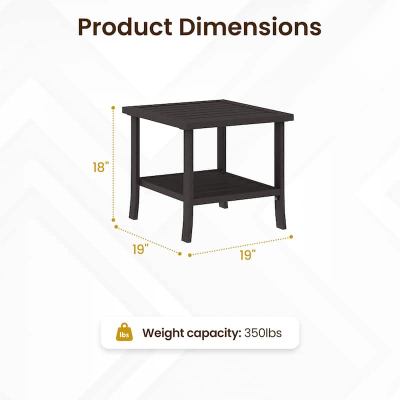 Square 19'' L x 19'' W Outdoor Side Table - N/A