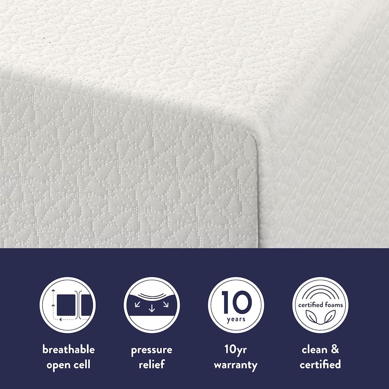 12 Inch Memory Foam Mattress By Crown Comfort