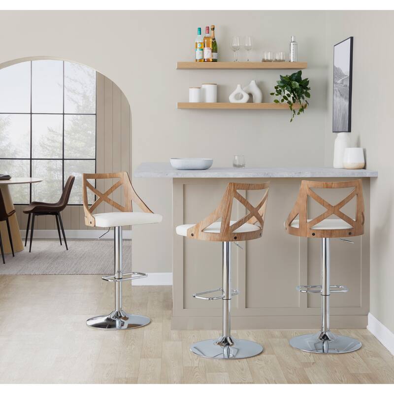 The Gray Barn Charlotte Adjustable Bar Stool with Rounded Rectangular Footrest (Set of 2)