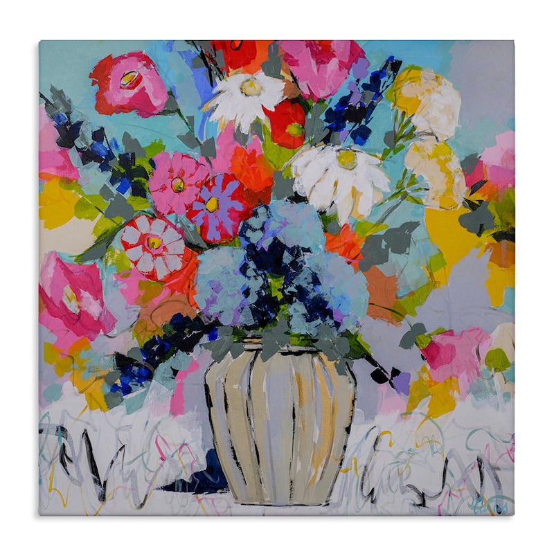 Stupell Modern Bright Bouquet Canvas Wall Art Design By Joan Curtis - 17 x 17