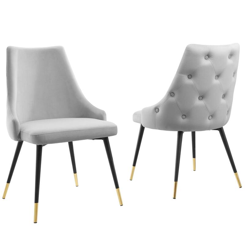 Modway Adorn Dining Side Chair Performance Velvet in Navy, Set of 2