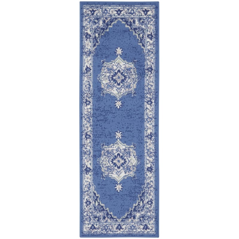 Forip Power Loomed Abstract Floral Stain Resistant Area Rug By HomeRoots - 72' X '24' X '0.39