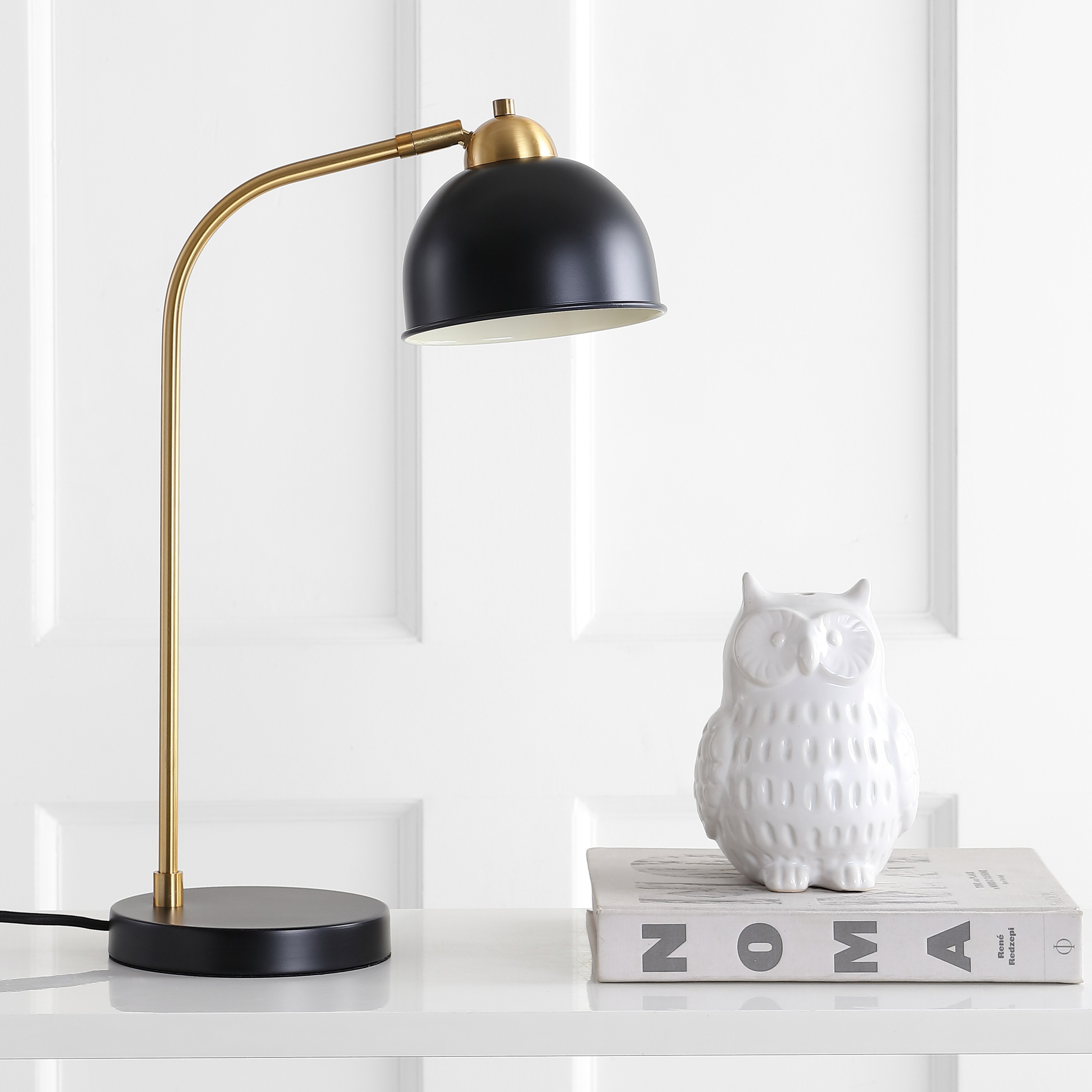 SAFAVIEH Lighting Collection Estilo Column Farmhouse Pull Chain Dark Grey 36-inch Bedroom Living Room Home Office Desk Nightstand Table Lamp Set Of 2 (LED Bulbs Included